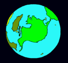 Dibujo Planeta Tierra pintado por coyocoya