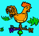 Dibujo Veletas y gallo pintado por harold