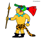 Dibujo Guerrero con lanza pintado por javie