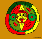 Dibujo Calendario maya pintado por coyocoya