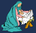 Dibujo Nacimiento del niño Jesús pintado por DANE