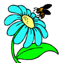 Dibujo Margarita con abeja pintado por monserrat