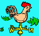 Dibujo Veletas y gallo pintado por H0RT0N