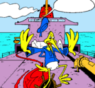 Dibujo Cigüeña en un barco pintado por Periko