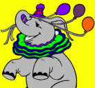 Dibujo Elefante con 3 globos pintado por bautista