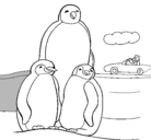 Dibujo Familia pingüino pintado por gordo