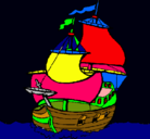 Dibujo Barco pintado por alondra