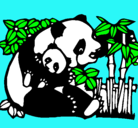 Dibujo Mama panda pintado por mario
