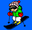 Dibujo Niño esquiando pintado por laura