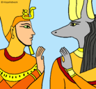 Dibujo Ramsés y Anubis pintado por FERNANDO