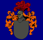 Dibujo Escudo de armas y casco pintado por juancosa