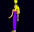 Dibujo Hathor pintado por AZUL