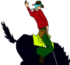 Dibujo Vaquero en caballo pintado por pedro