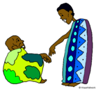 Dibujo Dos africanos pintado por paola