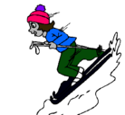 Dibujo Esquiadora pintado por VALE
