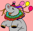 Dibujo Elefante con 3 globos pintado por alejandraestefania