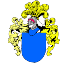 Dibujo Escudo de armas y casco pintado por alex