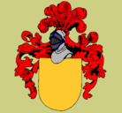 Dibujo Escudo de armas y casco pintado por mitchel