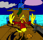 Dibujo Cigüeña en un barco pintado por pablo