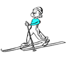 Dibujo Esquí de fondo pintado por laura