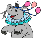 Dibujo Elefante con 3 globos pintado por patricia