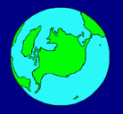 Dibujo Planeta Tierra pintado por girona