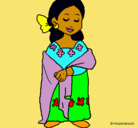 Dibujo Señora maya pintado por WOLFANGA