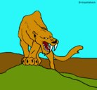 Dibujo Tigre con afilados colmillos pintado por matynac