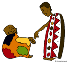 Dibujo Dos africanos pintado por amigos