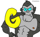 Dibujo Gorila pintado por luisito