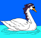 Dibujo Cisne con flores pintado por monica