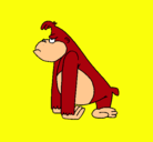 Dibujo Mono enfadado pintado por adrian