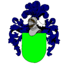 Dibujo Escudo de armas y casco pintado por bildamar