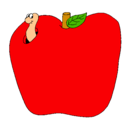 Dibujo Gusano en la fruta pintado por Juli