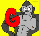 Dibujo Gorila pintado por luis