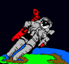 Dibujo Astronauta en el espacio pintado por car619