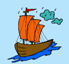 Dibujo Barco velero pintado por MYRIAM
