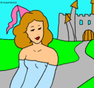 Dibujo Princesa y castillo pintado por Isabelita