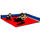 Dibujo Lucha en el ring pintado por .