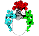 Dibujo Escudo de armas y casco pintado por miguel