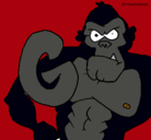 Dibujo Gorila pintado por comegalletas