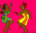 Dibujo Mujeres bailando pintado por guapas