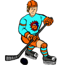 Dibujo Jugador de hockey sobre hielo pintado por valentina