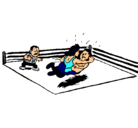 Dibujo Lucha en el ring pintado por ale