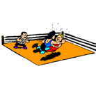 Dibujo Lucha en el ring pintado por pedro