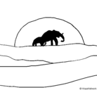 Dibujo Elefante en el amanecer pintado por Davide