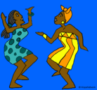 Dibujo Mujeres bailando pintado por andreina