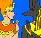 Dibujo Ramsés y Anubis pintado por amalia