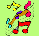Dibujo Notas en la escala musical pintado por juliaferrerllena