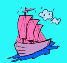 Dibujo Barco velero pintado por elbarcoermoso